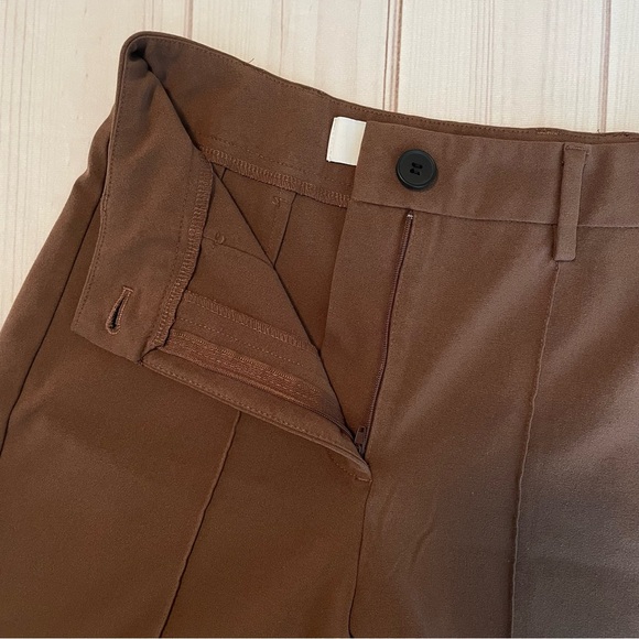 Bershka Slouchy Dad Tailored Pants Womens 4 Brown Straight Leg Career Academia - Picture 10 of 15